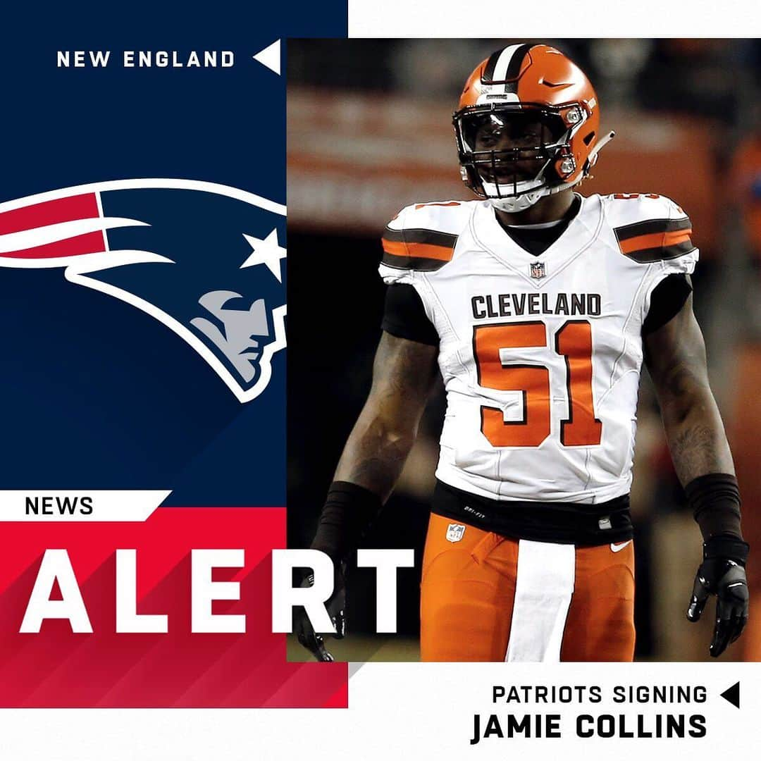 NFLさんのインスタグラム写真 - (NFLInstagram)「@patriots signing LB Jamie Collins. Collins was the Pats’ 2013 second-round pick. (via @rapsheet) 📷: Rick Scuteri/AP」5月16日 6時20分 - nfl