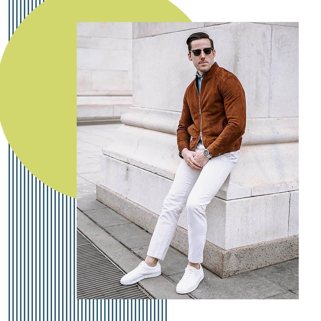 スイムズのインスタグラム：「He Spoke Style Managing Editor @stevendelliott looking casual cool in our Breeze Tennis Knit sneakers. How do you style yours? 👟  #SS19 #mensstyle #shoesoftheday #sneakers」