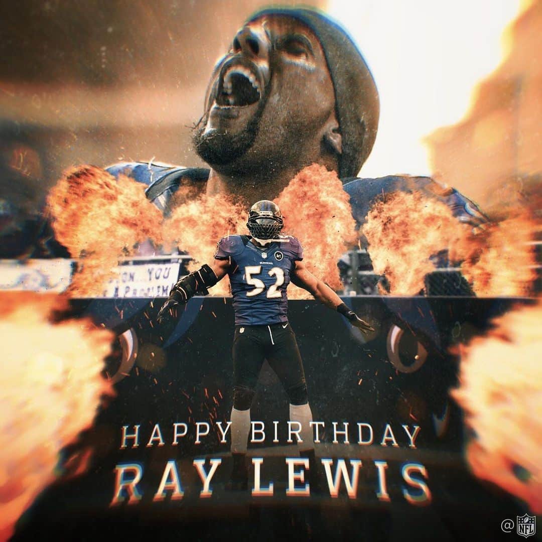 NFLさんのインスタグラム写真 - (NFLInstagram)「HAPPY BIRTHDAY to @profootballhof LB @raylewis! 🔥 2x Defensive Player of the Year 🔥 2x Super Bowl champion 🔥 10x All-Pro 🔥 13x Pro Bowler」5月16日 0時15分 - nfl