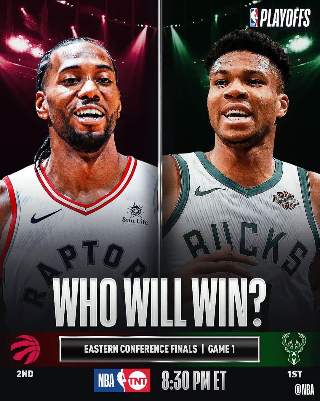 NBAさんのインスタグラム写真 - (NBAInstagram)「The Eastern Conference Finals between the @raptors & @bucks tips off TONIGHT... 8:30pm/et @nbaontnt!」5月16日 0時22分 - nba