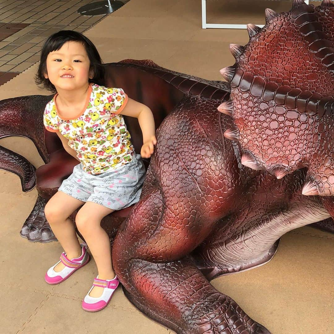 歩りえこさんのインスタグラム写真 - (歩りえこInstagram)「恐竜に乗るお姉ちゃん♪﻿ ﻿ #恐竜に🦕乗っていいイベント #恐竜﻿ #お姉ちゃん﻿ #歩りえこ﻿ ﻿」5月16日 0時47分 - riekoayumi