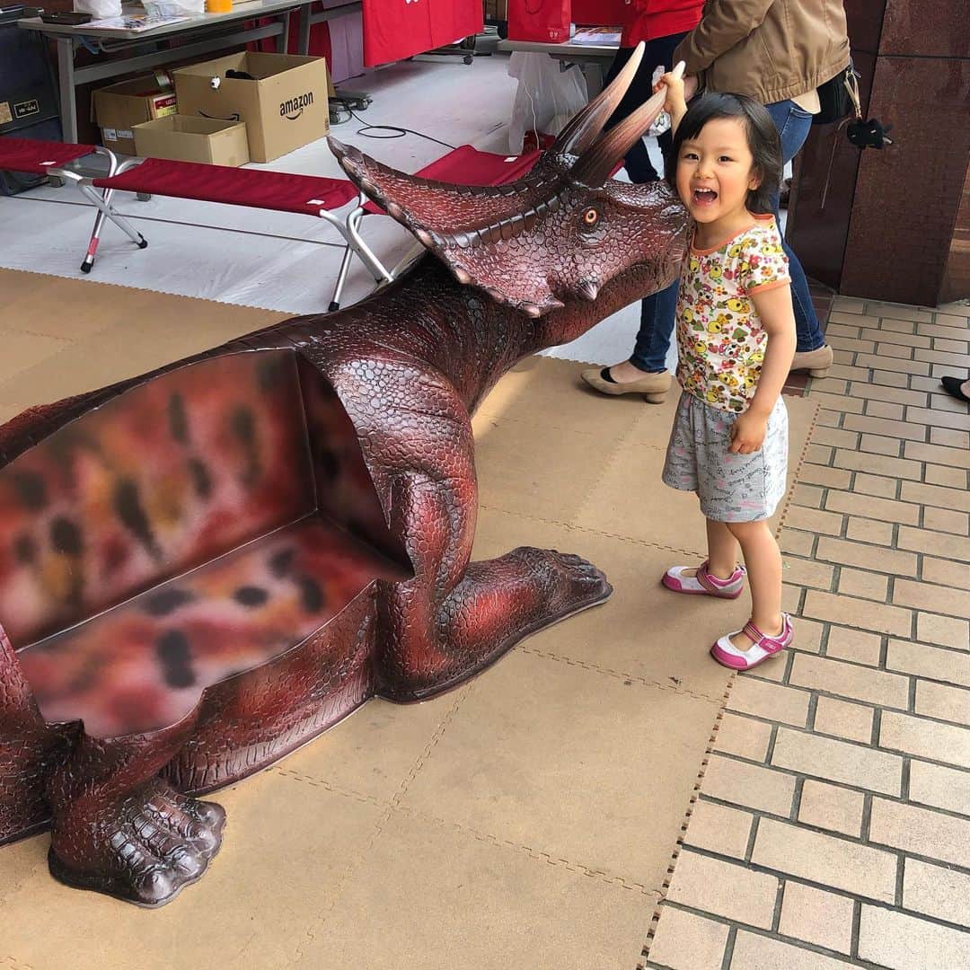 歩りえこさんのインスタグラム写真 - (歩りえこInstagram)「恐竜に乗るお姉ちゃん♪﻿ ﻿ #恐竜に🦕乗っていいイベント #恐竜﻿ #お姉ちゃん﻿ #歩りえこ﻿ ﻿」5月16日 0時47分 - riekoayumi