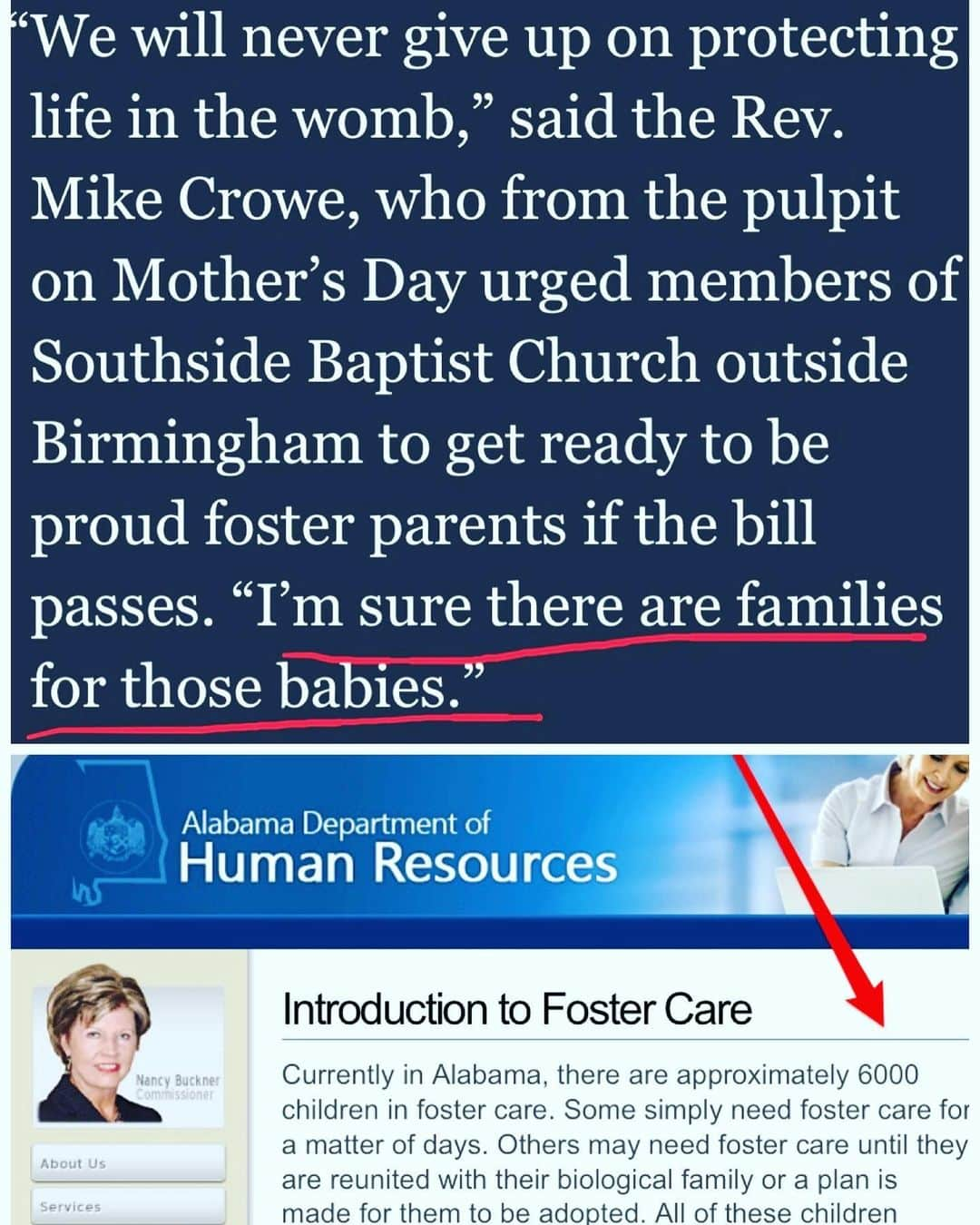 テイト・エリントンさんのインスタグラム写真 - (テイト・エリントンInstagram)「Before you start asking for more foster children please find permanent homes for the 6000 foster children you currently have in your state.  Stop forcing yourself into women’s medical rights. Stop forcing yourself into their right to choose what is best for them. #womensrights #prochoice #alabamaabortionban」5月16日 1時03分 - tateellington