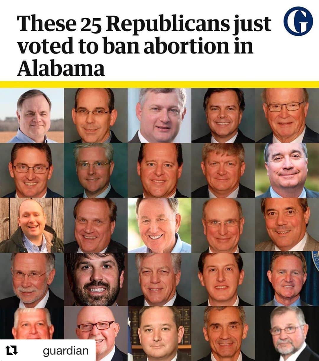 カリスマ・カーペンターさんのインスタグラム写真 - (カリスマ・カーペンターInstagram)「ABORTION IS NOT A CRIME! This cannot stand -for all the obvious reasons! @governorkayivey hasn’t signed this bill into law yet but undoubtedly will. We must act! ( The Governor of Alabama is a woman. Note, a bunch of men voted it in but it will be a woman who makes it law. Carefully consider that impact.) Call the Governor’s office, show up to protest, make our voices heard. appeals must be made to protect Roe vs. Wade.  Please know, to any young woman out there in Alabama, THIS IS NOT A LAW yet. You still have health care. -For now!  SEE SCRIPT IN MY STORIES.... —————————————————- #Repost @guardian with @get_repost ・・・ These are the 25 men who voted to pass the most restrictive abortion law in the United States, outlawing the procedure at all stages of pregnancy. The near-blanket ban contains an exemption for when a woman's health is at serious risk, but not for rape or incest. Doctors who perform the procedure could face up to 99 years in prison.  It’s the sixteenth state this year to place restrictions on abortion rights.  Just four women sit in the Alabama senate, all of whom are part of the Democratic party minority and voted against the bill.」5月16日 1時12分 - charismacarpenter