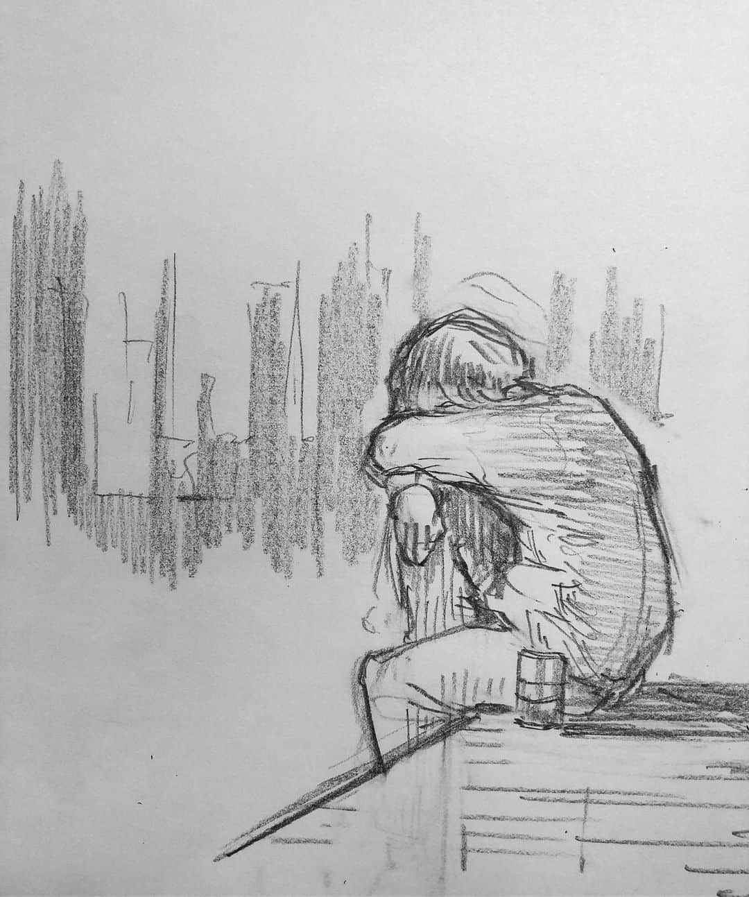 のインスタグラム：「久々に、鉛筆。 たまに描くと楽しい。 絵は暗いけど笑」