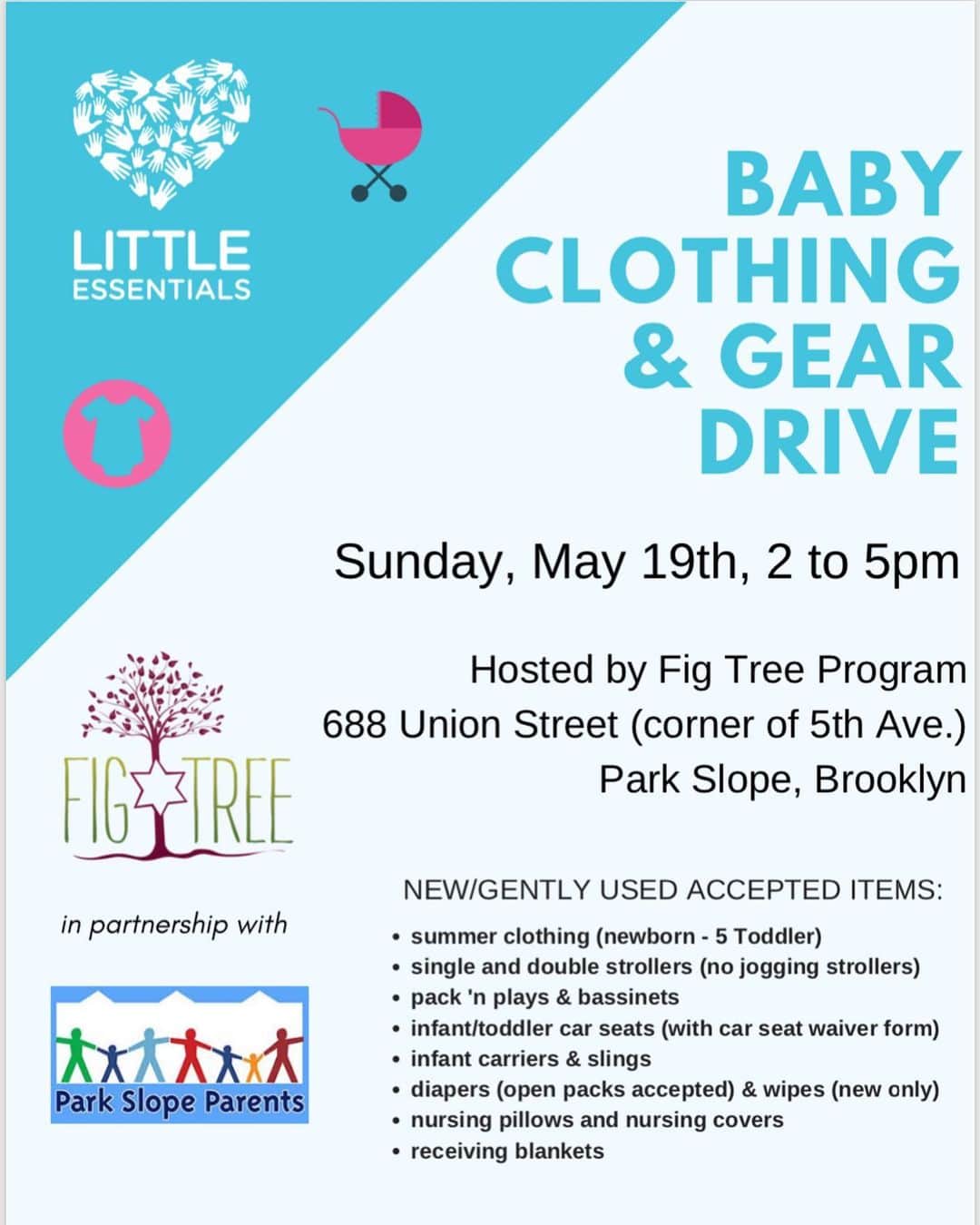 クレア・コフィーのインスタグラム：「BROOKLYN!! Bring your gently used baby and toddler gear and clothing to Park Slope this Sunday! @lehelps desperately needs your Kondo’d gear to help moms in need throughout the city. I volunteer with this organization and they do incredible work year round, providing children in poverty with the basic essentials through partnerships with shelters and community organizations. Link in profile for more info and see you Sunday xo #SpringCleaning」