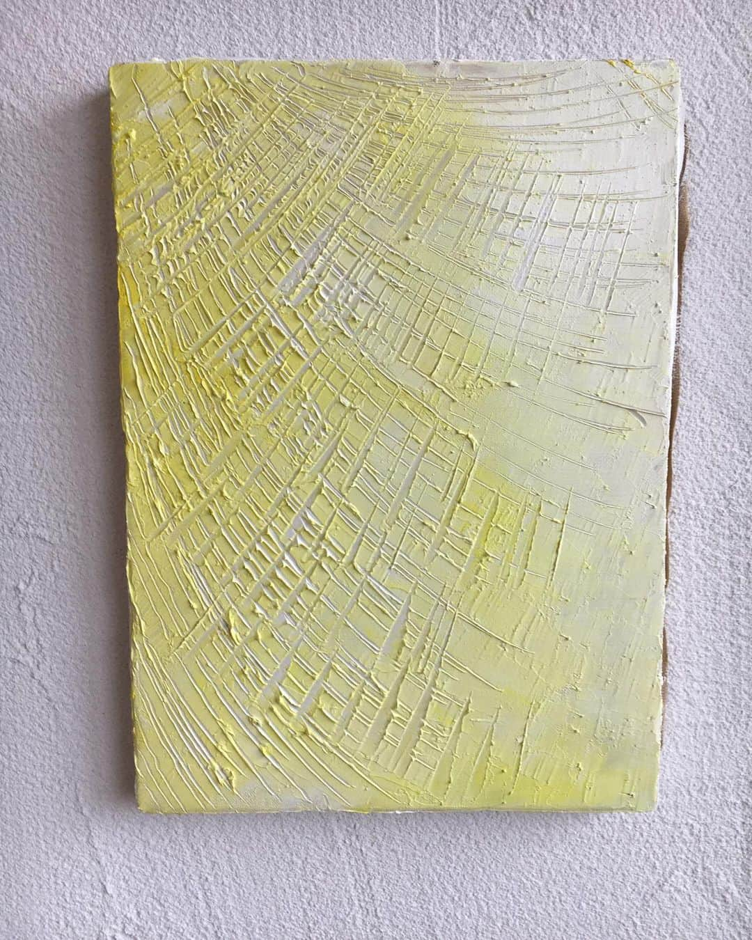 SHANTIさんのインスタグラム写真 - (SHANTIInstagram)「“limoncello” I have a friend who loves citrus alcohol. One night after a nice dinner at a restaurant I watched her taste six different types and I enjoyed her conversation with the owner as I sipped on my earl grey.  This canvas belonged to my grandfather who was a painter. I never got to meet him but I’d like to think he’s happy when I paint. Kept this one simple; it’s key to know when to stop too. #acryliconcanvas #葉山芸術祭2019」5月16日 11時02分 - shantimusic