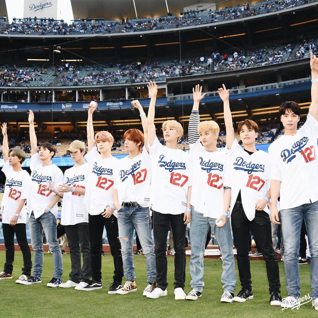 Los Angeles Dodgersさんのインスタグラム写真 - (Los Angeles DodgersInstagram)「Highway to Blue Heaven.  @nct127 in the building!」5月16日 11時38分 - dodgers