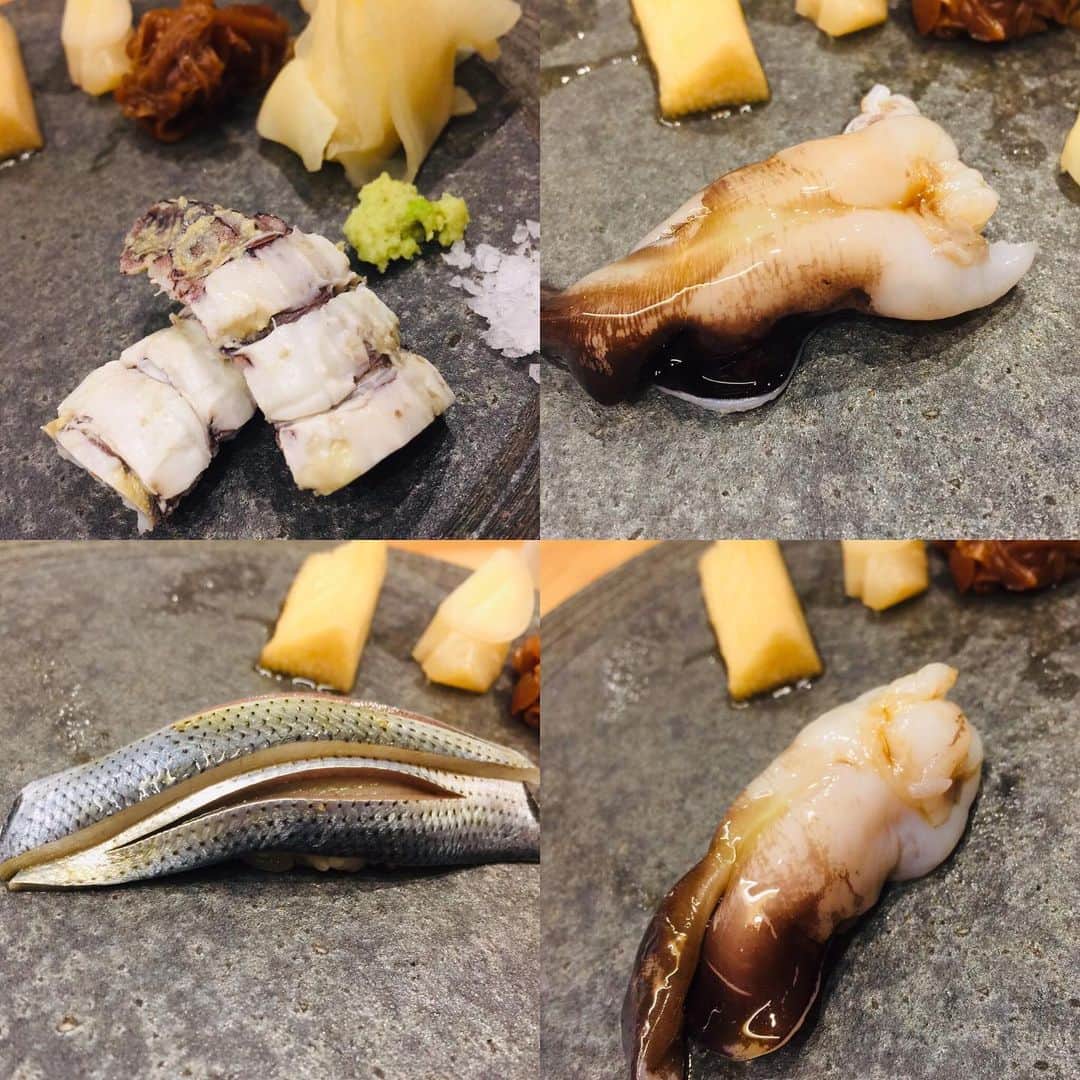 川崎麻世さんのインスタグラム写真 - (川崎麻世Instagram)「またまた築地の名店『秀徳 恵』で最高の江戸前鮨を頂いた🍣 今回は握りの数を抑えたが、今旬の生とり貝は二貫頂いた😋 明治座『細雪』の楽屋に寿司屋は新鮮を貫きたいと、新しい薔薇を贈ってくれ乗ってる寿司もバージョンアップ、マグロを運ぶターレまで付いてます。 感謝  #秀徳 #築地秀徳 #築地寿司 #川崎麻世 #川﨑麻世」5月16日 13時28分 - mayokawasaki