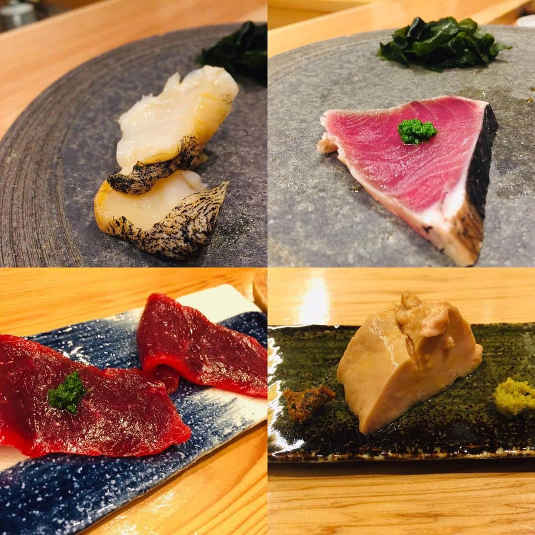 川崎麻世さんのインスタグラム写真 - (川崎麻世Instagram)「またまた築地の名店『秀徳 恵』で最高の江戸前鮨を頂いた🍣 今回は握りの数を抑えたが、今旬の生とり貝は二貫頂いた😋 明治座『細雪』の楽屋に寿司屋は新鮮を貫きたいと、新しい薔薇を贈ってくれ乗ってる寿司もバージョンアップ、マグロを運ぶターレまで付いてます。 感謝  #秀徳 #築地秀徳 #築地寿司 #川崎麻世 #川﨑麻世」5月16日 13時28分 - mayokawasaki