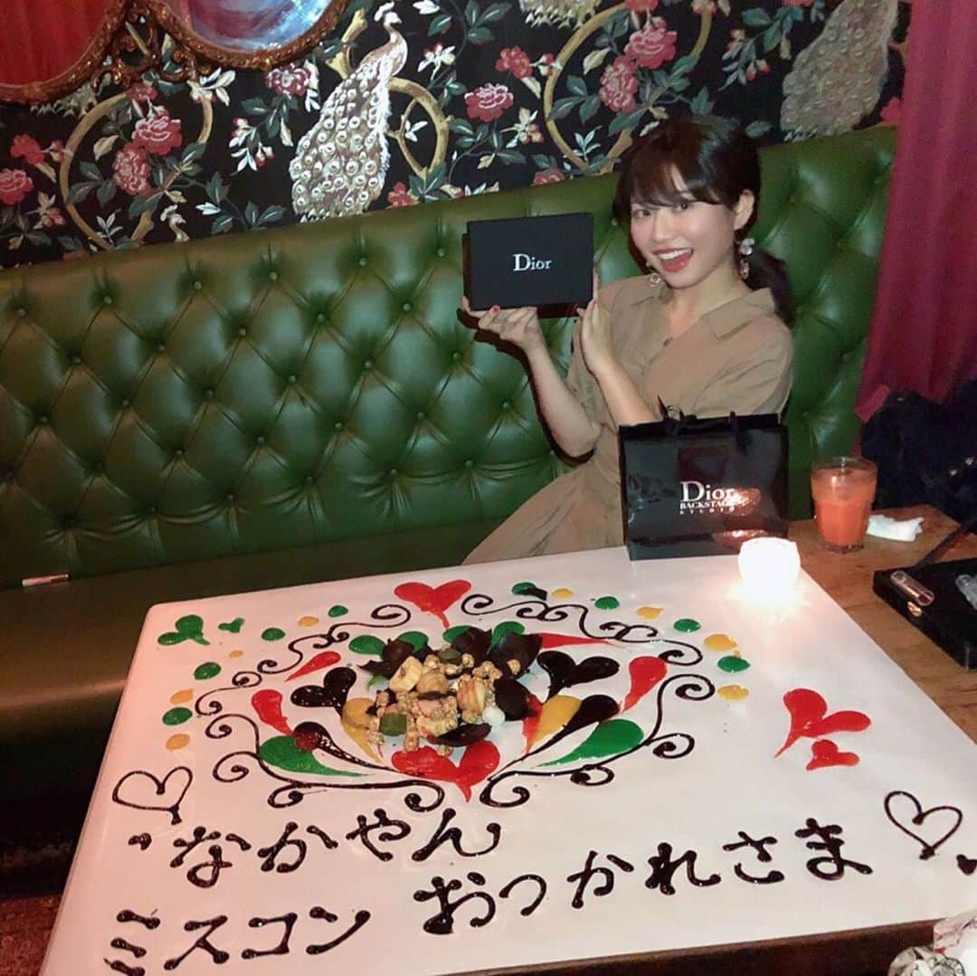 中谷彩伽のインスタグラム：「. 4.19❥ことみん(@kotominn1121 )にミスコンのお祝いをして貰ったよ🥺 . 嬉しすぎて夢のような1日でした✨😌non-noブログにも書いたよ💓ぜひ読んでみてね♪♪" . #ミスコン #ミスオブミス #ミス共立女子 #Solomons #テーブルアート」