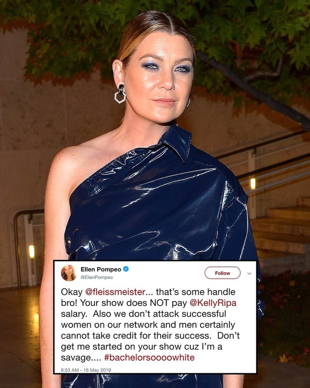 E! Onlineさんのインスタグラム写真 - (E! OnlineInstagram)「You can take the keys to your fantasy suite and shove it up your A...BC has had some drama after Kelly Ripa & Bachelor creators had a back and forth about the show’s integrity—Stepping into the OR? Ellen Pompeo. 😳 Link in bio to smell the roses. (📷: Getty Images)」5月17日 0時27分 - enews