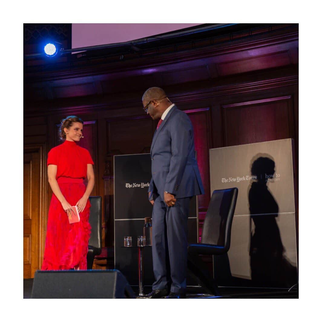 エマ・ワトソンのインスタグラム：「💐💪🏾 “Taking action means saying ‘no’ to indifference. If there is a war to be waged, it is the war against the indifference which is eating away at our societies.” - @drdenismukwege ⠀⠀⠀⠀⠀⠀⠀⠀⠀ Dr. Denis Mukwege has been a brilliant colleague and collaborator on the @g7 Gender Equality Council in Paris. 💫 To borrow praise from a mutual friend, Eve Ensler, Dr. Mukwege is truly ‘a beacon for all men to follow.' The Nobel Peace Prize winner and founder of Panzi Hospital is so inspiring to me as a doctor, activist, and male ally in the fight against gender-based violence.✊🏾🧡 ⠀⠀⠀⠀⠀⠀⠀⠀⠀ It was so fun interviewing him in my home city as part of @how.to.academy & @nytimes ‘How to Understand Our Times.’ Thank you for sharing your learnings and lifetime of work with us and declaring what feminists across the gender spectrum know to be true: “Rape is not just a physical, violent act perpetrated against one victim, it is an assault on humanity." 🌻💛 ⠀⠀⠀⠀⠀⠀⠀⠀⠀ 🌟 If you would like to take action to support Denis’s work, please visit @mukwegefoundation or www.mukwegefoundation.org/get-involved」