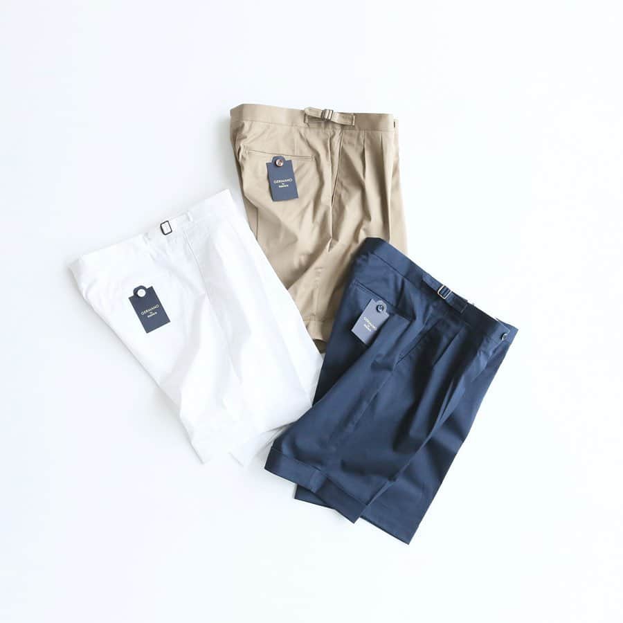 のインスタグラム：「【GERMANO - Short pants collection - 】﻿ ﻿ 1952年にナポリ近郊で創業されたイタリアを代表するパンツ専業ブランド【GERMANO / ジェルマーノ】。﻿ ﻿ 老舗ブランドでありながら市場の動きに敏感でトレンドを取り入れた最新のパンツは最も支持を受けるパンツブランドと言えます。﻿ ﻿ そんなGERMANOから夏のカジュアルアイテムの必需品となるショートパンツを3モデルオーダーさしました。﻿ ﻿ サイドアジャスター仕様のクラシックなモデルを筆頭に、品のあるマイクロチェックなどお手持ちのワードローブに取り入れやすい展開となっています。﻿ ﻿ ﻿ ﻿ Short pants : 【GERMANO】¥18,000+tax 〜 ¥19,000+tax﻿ ﻿ ﻿ ﻿ ﻿ ﻿ ﻿ ﻿ ﻿ ﻿ #edifice #germano #shortpants #summerwear #halfpants #summerstyle #italianbrand #madeinitaly #menswear #mensfashion #2019ss #mensstyle dapper #dapperman #dapperstyle #エディフィス #ジェルマーノ #ショートパンツ」