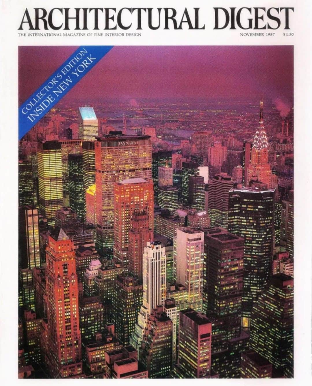 のインスタグラム：「New York City.⠀ Architectural Digest, 1987.」