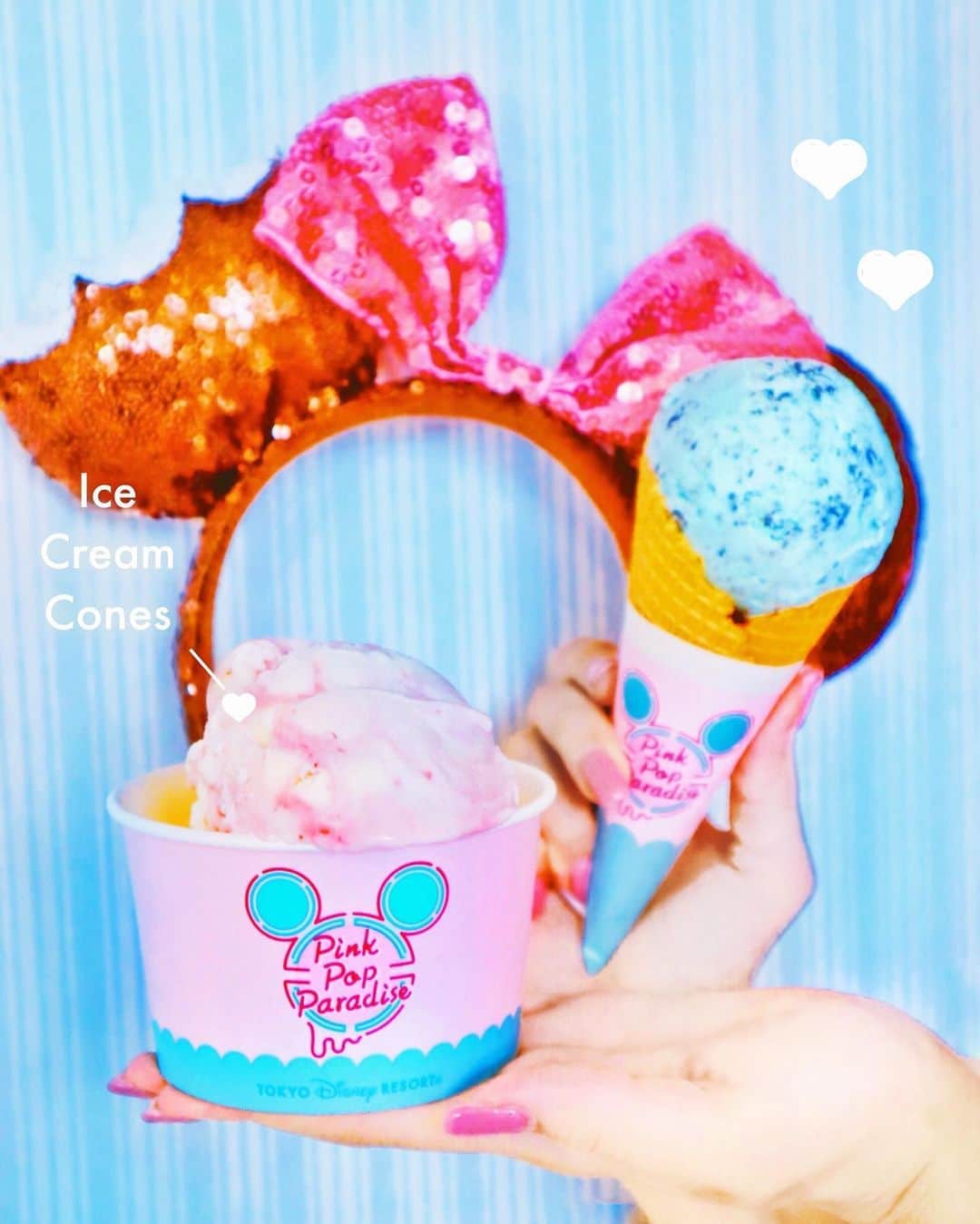 中島絢乃さんのインスタグラム写真 - (中島絢乃Instagram)「🍨🌈💘﻿ ﻿ ﻿ ﻿ #アイスクリームコーン でアイス！🍨💕💕﻿ ﻿ ﻿ Pink Pop Paradiseのスリーブやカップ、﻿ どれもすごく可愛いよねー！！！😍🌷💖﻿ ピンク×水色大好きな組み合わせ！！😍💎💫﻿ ﻿ ﻿ ﻿ ﻿ 可愛いフードが出ると、﻿ ＂写真撮りたい＂って気持ちと﻿ ＂今すぐ食べたい＂って気持ちが混在して…﻿ ﻿ 結果、食べたいが勝ちます。😇💭💔笑﻿ ﻿ ﻿ ﻿ ﻿ ﻿ ﻿ 今日はアイス日和でよかったなー！🤤💕💕﻿ 溶けて握りつぶして大変だったけど…🤤笑﻿ ﻿ ﻿ ﻿ ﻿ ﻿ ﻿ さーて！﻿ こんなのほほんインスタ投稿してますが、﻿ 急にあたたかくなったせいか﻿ 見事に今日体調を崩したので、﻿ ポカリとR1飲んで今から寝まくります！！！😂💫笑﻿ 一日髪ぼっさぼさでうろうろしてました！﻿ ごめんなさい！！🙏﻿ ﻿ みんなも体調には気をつけてね😭💦✨﻿ ﻿﻿ ❤︎❤︎❤︎❤︎❤︎❤︎❤︎❤︎❤︎❤︎❤︎❤︎❤︎❤︎❤︎﻿﻿ #disneysisters_jp 🥧🌈#中島姉妹」5月16日 21時32分 - nakajima_ayano