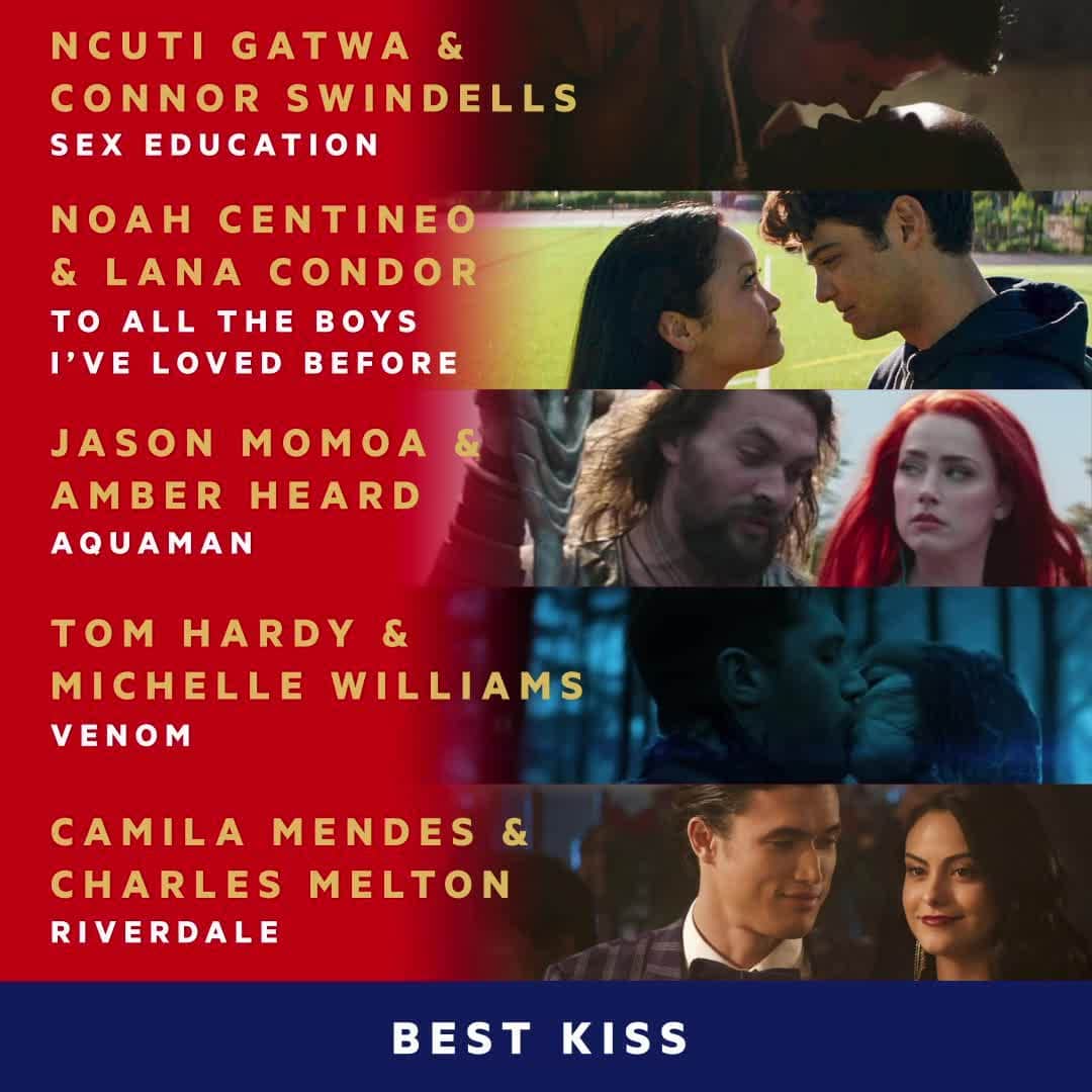 のインスタグラム：「Who's your pick for 💋Best Kiss?💋 Show them some love at vote.mtv.com and see if they take home an #MTVAwards golden popcorn Monday, June 17th at 9p! 🍿」