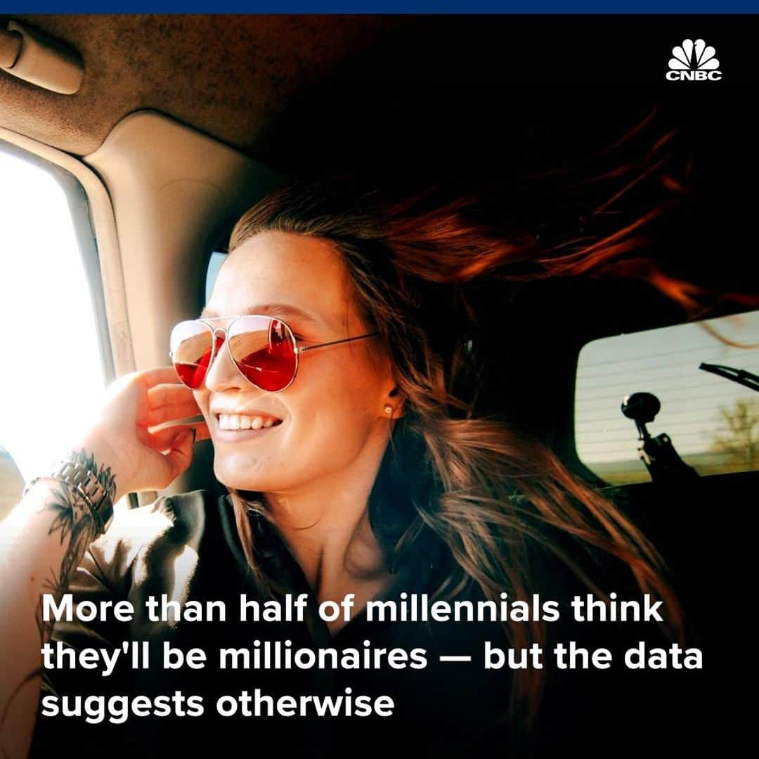 CNBCさんのインスタグラム写真 - (CNBCInstagram)「with @cnbcmakeit: More than half of millennials, or those born between 1981 and 1996, think that they will be millionaires at some point in their lives, according to a 2018 survey from TD Ameritrade.⠀ ⠀ The reality could be a lot less pleasant, though, as a report from the Brookings Institution makes clear.⠀ ⠀ Millennials are less wealthy than most previous generations were at the same age, the report finds. ⠀ ⠀ "They face an economic future with projections of lower rates of return and economic growth than in the past," the report adds.⠀ ⠀ "These factors make accumulating sufficient funds for retirement more difficult for millennials relative to previous generations."⠀ ⠀ Details at the link in bio. ⠀ *⠀ *⠀ *⠀ *⠀ *⠀ *⠀ *⠀ *⠀ #personalfinance  #money #financialfreedom #finance #financialplanning #success #moneytips #moneygoals #wealth #budget #millennials #debtfree #investinyourself #investing #retirement #millennialmoney #moneymatters #business #moneymindset #budgeting #financialsuccess #investor #financialliteracy #motivation #invest」5月17日 11時00分 - cnbc