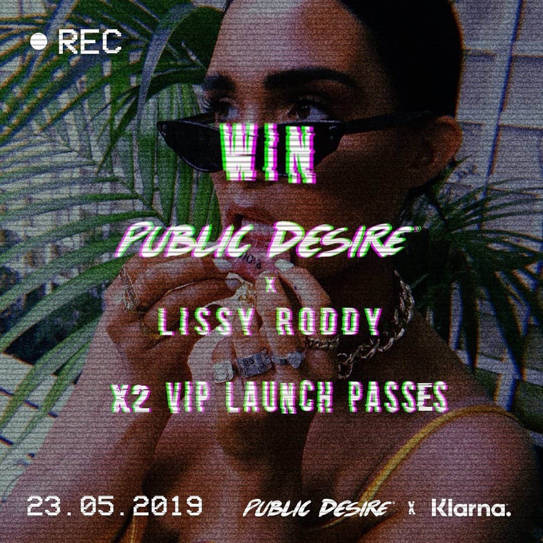 Public Desireさんのインスタグラム写真 - (Public DesireInstagram)「⚡SHE'S ARRIVED IN HER G WAGON ⚡  To celebrate the @lissyroddy x Public Desire collection launching on 23.05.19 we're giving away 2x VIP launch party passes to the ULTIMATE event in fashion courtesy of @klarna.uk 💃 You will also WIN a PD haul each to get your outfit on LOCK and a nights stay in Manchester 🔥🔐 To enter: 1. Follow both @klarna.uk + @publicdesire (we check!) 2. Like this post 3. Comment your BFF  Winner announced on 18.5.19, GOOD LUCK🍀 (Winner must be available to attend the launch event on 23rd May in Manchester)」5月17日 2時38分 - publicdesire