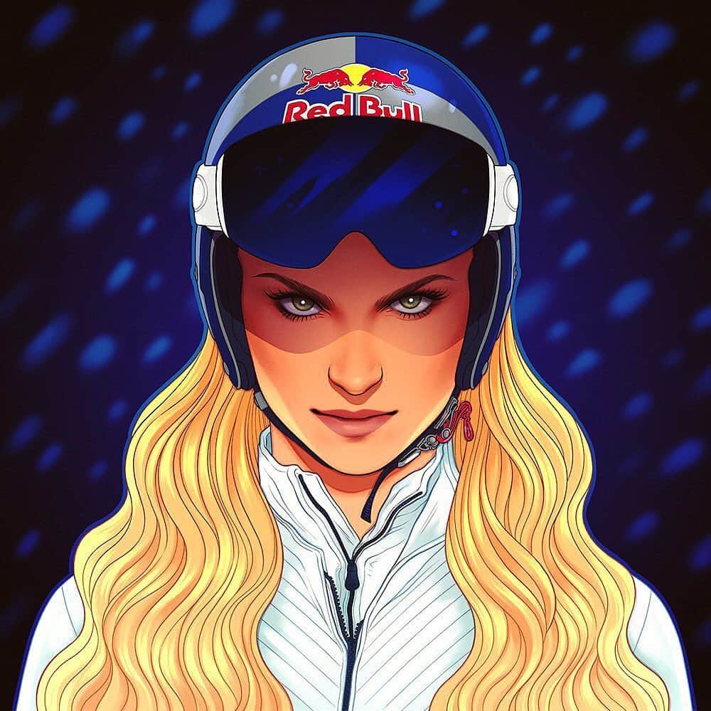 リンゼイ・ボンさんのインスタグラム写真 - (リンゼイ・ボンInstagram)「OMG @heyjenbartel made me into a real @marvel super hero!!! Which illustration do you guys like best?? I think I like the pink 💖 thank you @redbull for this!」5月17日 3時06分 - lindseyvonn