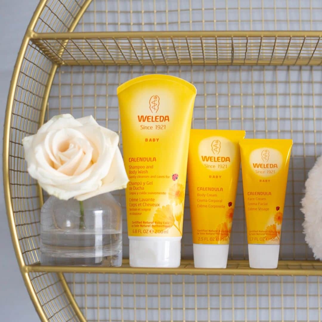 Weledaのインスタグラム：「We're offering 15% off our Calendula products all month long 🌿💛 Be sure to stock up on your favorites! #WeledaBaby」