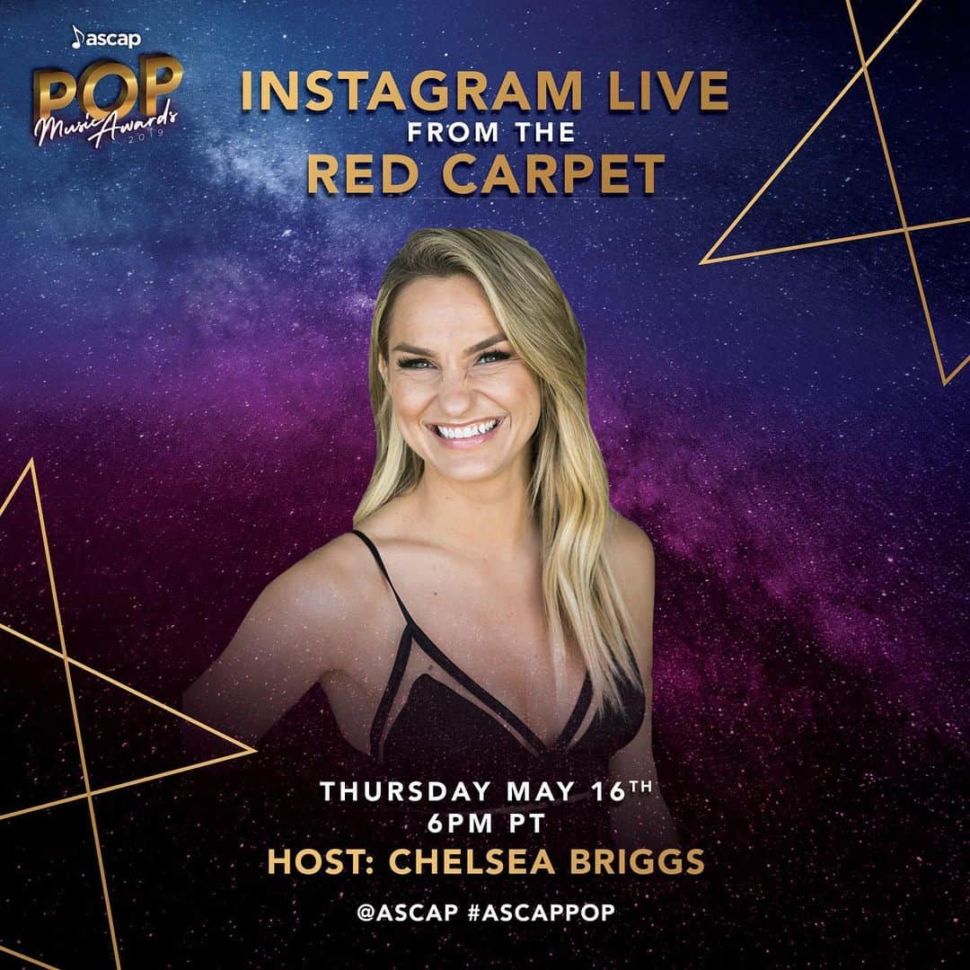 ASCAPさんのインスタグラム写真 - (ASCAPInstagram)「#ASCAPPop Music Awards are tonight & we’re going LIVE on the red carpet right here on IG with host @chelsea_briggs!! We’ll be talking to #ASCAP members @billieeilish @finneas @blondieofficial  @zedd @g_eazy @miguel @louisbellmusic & more! Tune in to our stories at 6PM PT.」5月17日 4時56分 - ascap