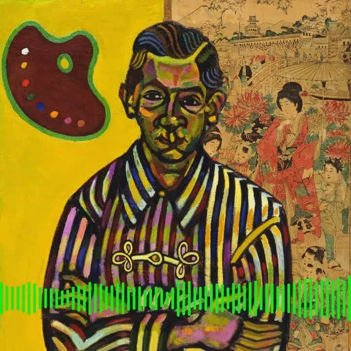 のインスタグラム：「Joan Punyet Miró sat down with curator Anne Umland in New York to listen to some of his grandfather #JoanMiró’s favorite tracks from his eclectic record collection and to discuss what each reveals about Miró’s work. From Antonio Vivaldi’s “lovely walk in the countryside” that punctuates the vivid colors of Miró’s landscape, to John Cage and Miró’s shared interest in silence, to anecdotes about the painter playing traditional Catalan music and dancing on Sunday mornings, listening to Miró’s paintings through this lively commentary and soundtrack offers a whole new way to see them. 🔊 Tune in: mo.ma/miromusic (link in bio) … [Credits: Gymnopedies, I. “Lent” by Erik Satie paired with Joan Miró. “Portrait of Enric Cristòfol Ricart” (detail). 1917. Oil and pasted paper on canvas, 32 1/8 x 25 7/8" (81.6 x 65.7 cm). Florene May Schoenborn Bequest. © 2019 Successió Miró/Artists Rights Society (ARS), New York/ADAGP, Paris]」