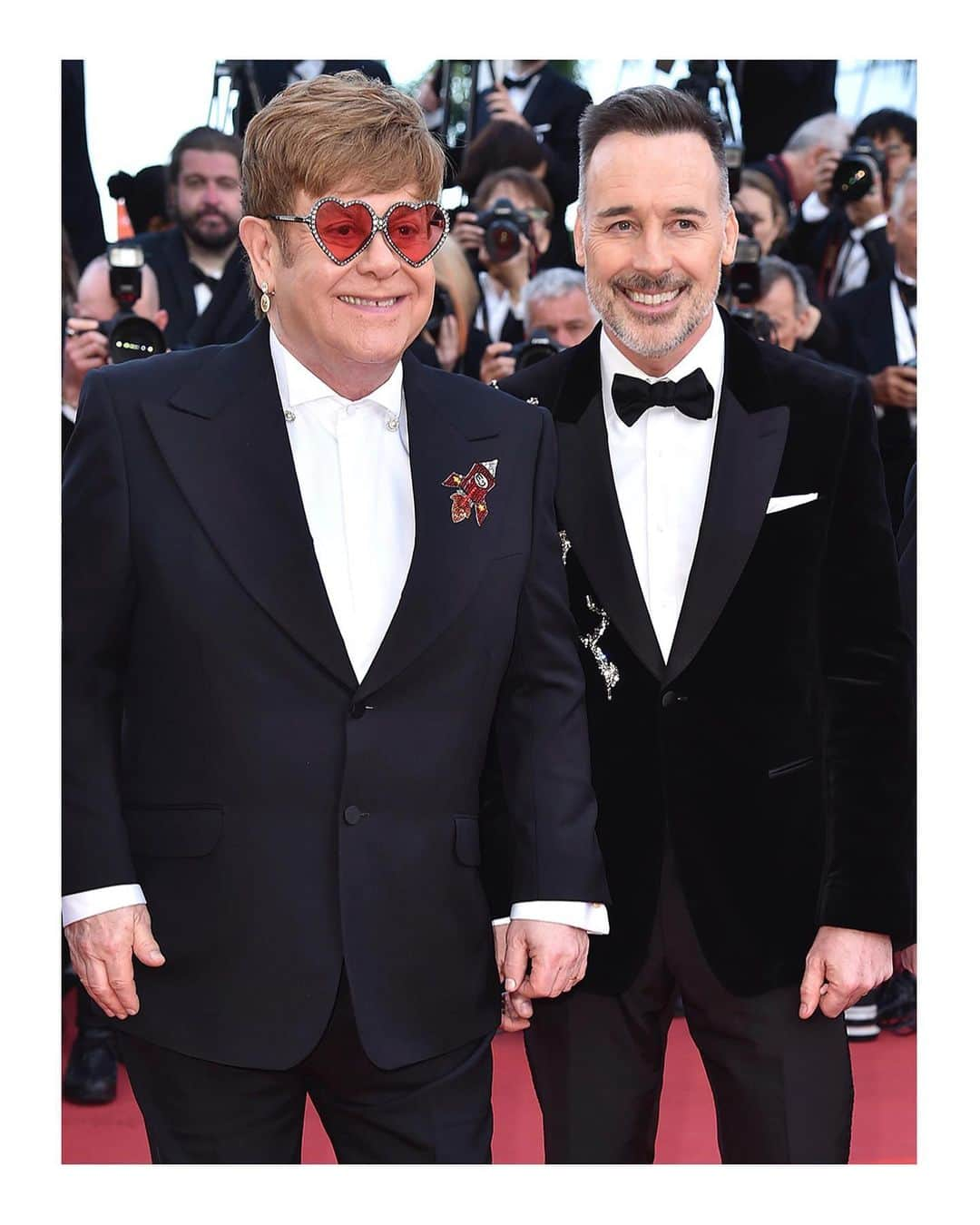 グッチさんのインスタグラム写真 - (グッチInstagram)「To the @rocketmanmovie’s premiere during @festivaldecannes, Sir @eltonjohn and @davidfurnish. #EltonJohn wore a custom #Gucci tuxedo with ‘Rocketman’ embellishments and limited edition #GucciEyewear. Interpreted by @Taron.Egerton, the musical fantasy about the incredible human story of #EltonJohn’s breakthrough years features special looks designed by @alessandro_michele. #Cannes2019 #AlessandroMichele #GucciEltonJohn #NeverOrdinary #RocketMan」5月17日 7時17分 - gucci