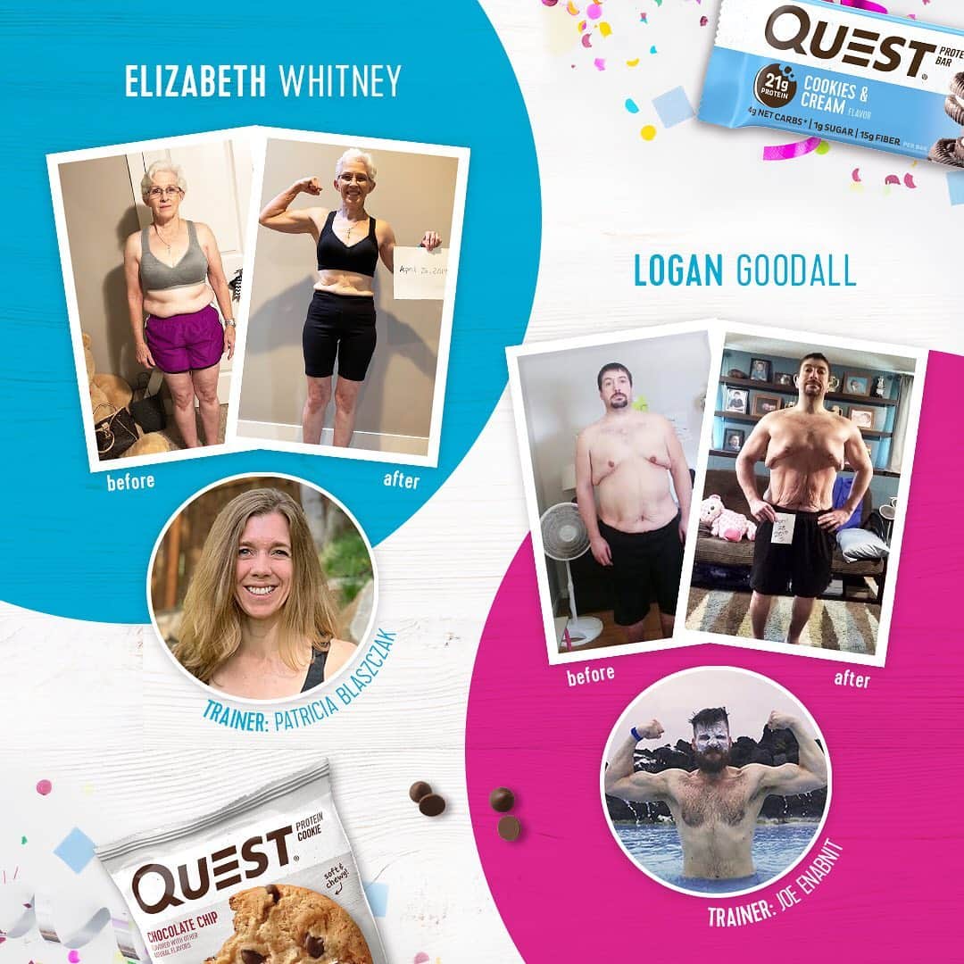 questnutritionさんのインスタグラム写真 - (questnutritionInstagram)「Meet the TOP 10 of the 2nd Annual Quest + @NASM_FITNESS 90 Day Transformation Challenge! (SWIPE LEFT TO SEE THEIR AMAZING TRANSFORMATIONS!) 💪💙🏃‍♂️🏃‍♀️🏋️‍♂️🏋️‍♀️ • 149 #NASM Certified Personal Trainers & client pairs made it to the final round! Finalists were selected based on % of weight lost + overall body transformation. • We’ll be announcing the winning team on Monday, May 20th. They will receive a $20,000 grand prize to be split b/w them, a year supply of Quest goodies, & more! Stay tuned! 🙌 #OnaQuest #NASMCPT」5月17日 7時28分 - questnutrition