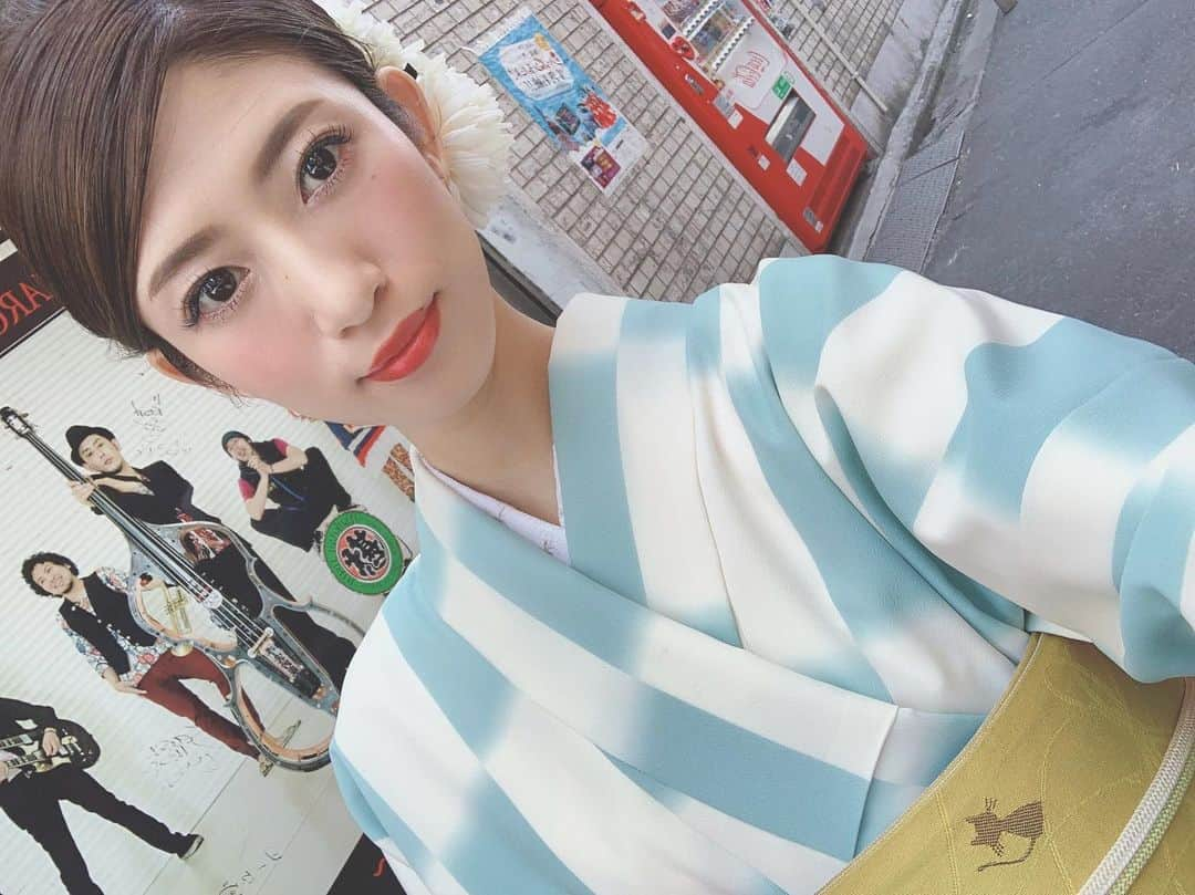 柳めぐみのインスタグラム：「. . 帯には猫ちゃん🐈♪ . #japankuru #浅草 #asakusa #着物 #kimono」