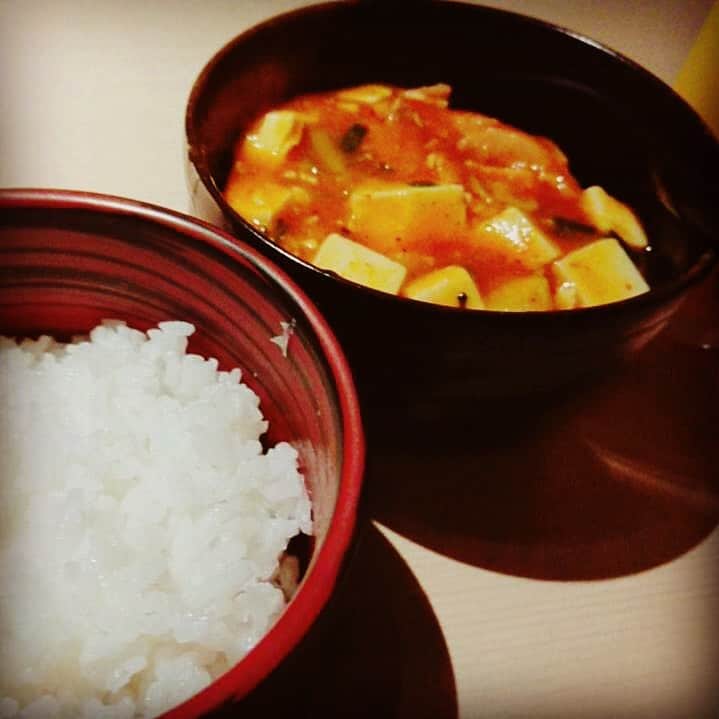 のインスタグラム：「今日も楽しく営業中、鶏っく梅北店です🎶 本日の写真は昨日のまかない 夏に近づいてきたのでスタミナ満点「麻婆豆腐丼」 #梅田個室 #梅田グルメ #梅田ディナー #梅田ごはん #乾杯 #大阪グルメ #梅田飲み #神泡 #instafood #instagood #instalike #likeforlikes #l4l #l4like #いいね返し #いいね返しは絶対 #fff #ffl #パネチキン #チーズ #夏 #summer」