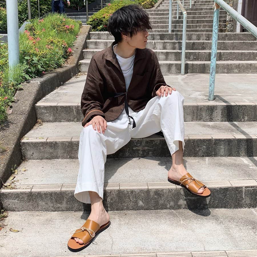 Ryoさんのインスタグラム写真 - (RyoInstagram)「ㅤㅤㅤㅤㅤㅤㅤㅤㅤㅤㅤㅤㅤ 涼しげに白パン サンダルの楽さを覚えてしまった〜☺️ 今日動画で別のオススメサンダル紹介します✊ ㅤㅤㅤㅤㅤㅤㅤㅤㅤㅤㅤㅤㅤ #sunsea #ssstein #urutokyo #ryotakashima  #ishmm」5月17日 11時46分 - ryo__takashima