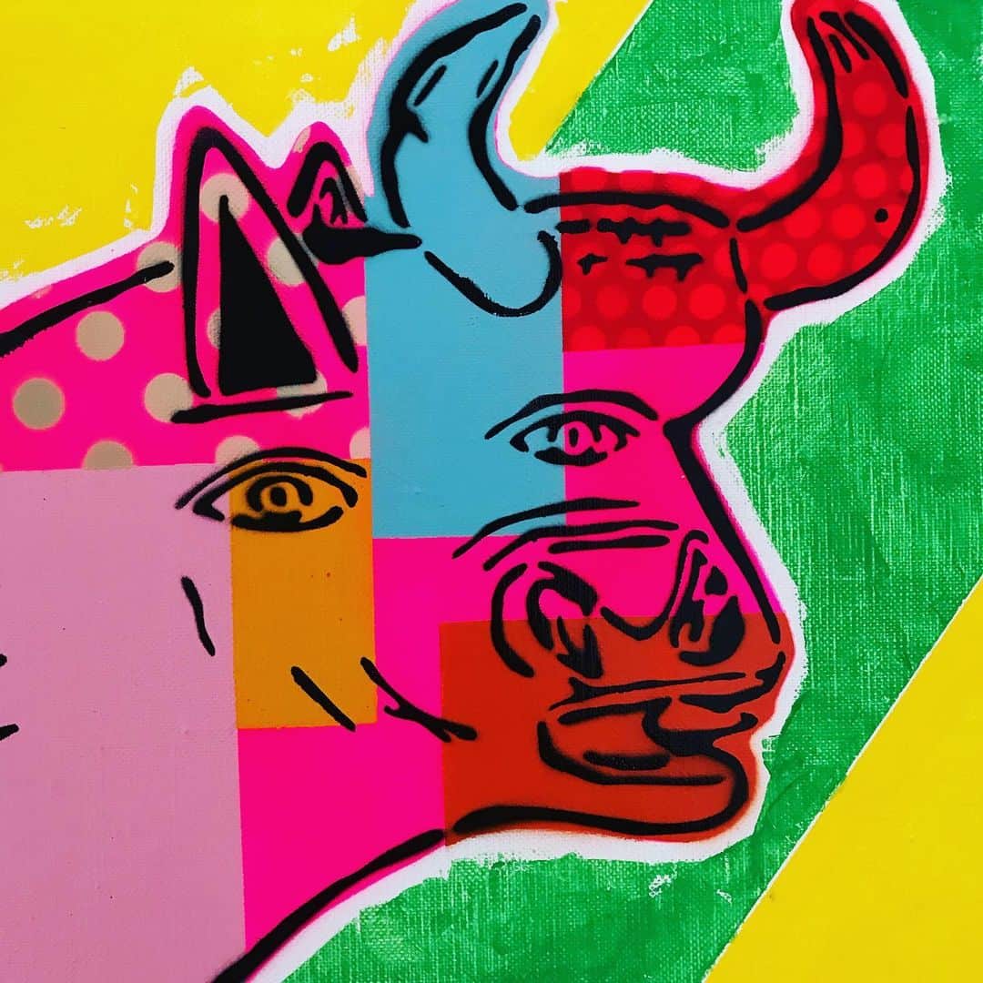 LOOTONEのインスタグラム：「LOOTONE Stencil 2019 "COW" Pablo Picasso ❌ Andy Warhol  Size : F4」