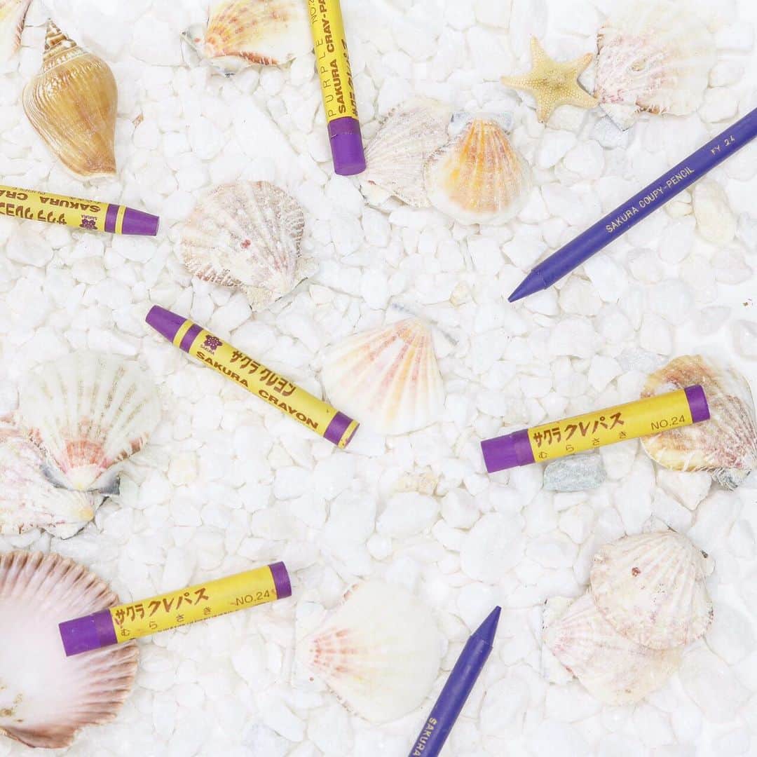 のインスタグラム：「. #クレパス #クレヨン #クーピー #筆記具 #文房具 #文具 #文房具好きな人と繋がりたい #stationery #beach #beachgirl #beachtrip #sea #seashells #shells #むらさき #むらさき色 #紫 #紫色 #サクラクレパス  #サクラ #purple #sakuracraypas #sakura #sakura_gram #sakuragrammer」