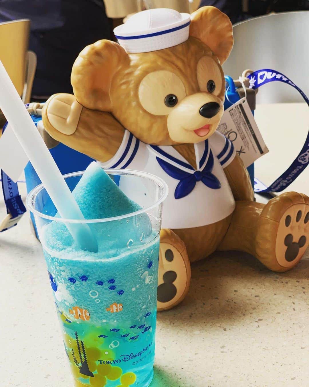渚のインスタグラム：「ダッフィーのポップコーンケース可愛すぎる😍💕 メルさんのおやつケースにするぞ…🐶 #disney #disneysea #ディズニー #ディズニーシー #ダッフィー」