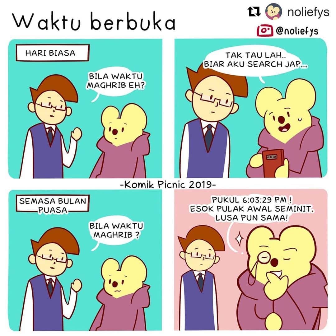 Koleksi Komik Malaysiaさんのインスタグラム写真 - (Koleksi Komik MalaysiaInstagram)「#Repost @noliefys with @get_repost ・・・ For those who don't get it, maghrib is the time to break the fast xD . . #komikpicnic #halalmemes #halalhumour」5月17日 21時46分 - tokkmungg_exclusive