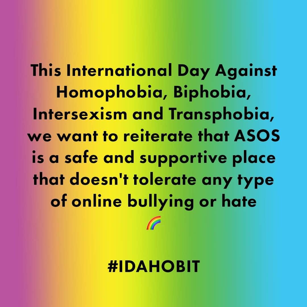 ASOSさんのインスタグラム写真 - (ASOSInstagram)「Today, and every day, we stand with the LGBTQ+ community 🌈 #IDAHOBIT」5月17日 22時10分 - asos