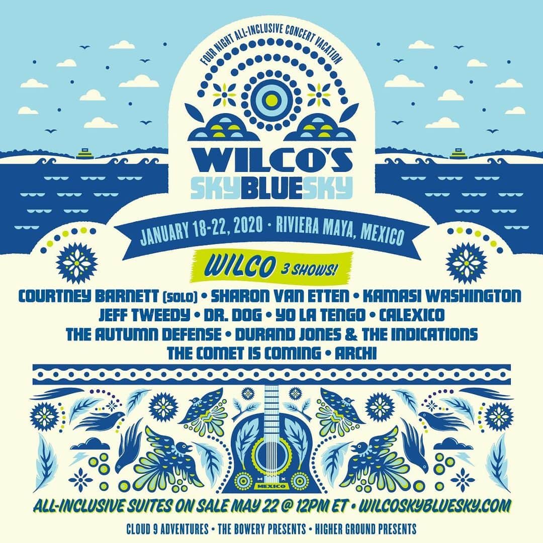 コートニー・バーネットのインスタグラム：「Lookin forward to @wilcoskybluesky 2020!! On sale May 22 ☀️☀️☀️ Artwork @zocastudio」