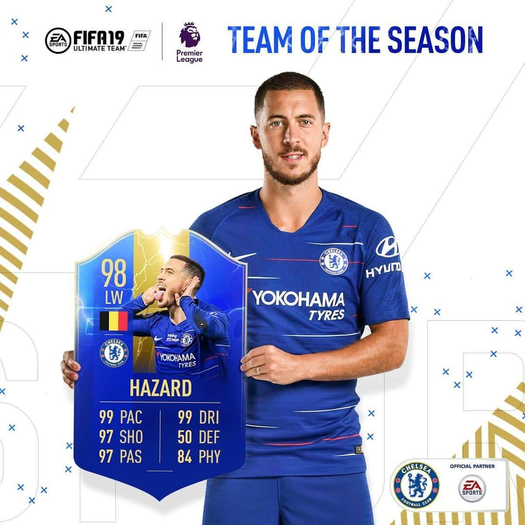 チェルシーFCさんのインスタグラム写真 - (チェルシーFCInstagram)「Was there any doubt? 😉🔥 @HazardEden_10 is in the @easportsfifa Team of the Season! #CFC #Chelsea #TOTS #FIFA19」5月18日 2時05分 - chelseafc