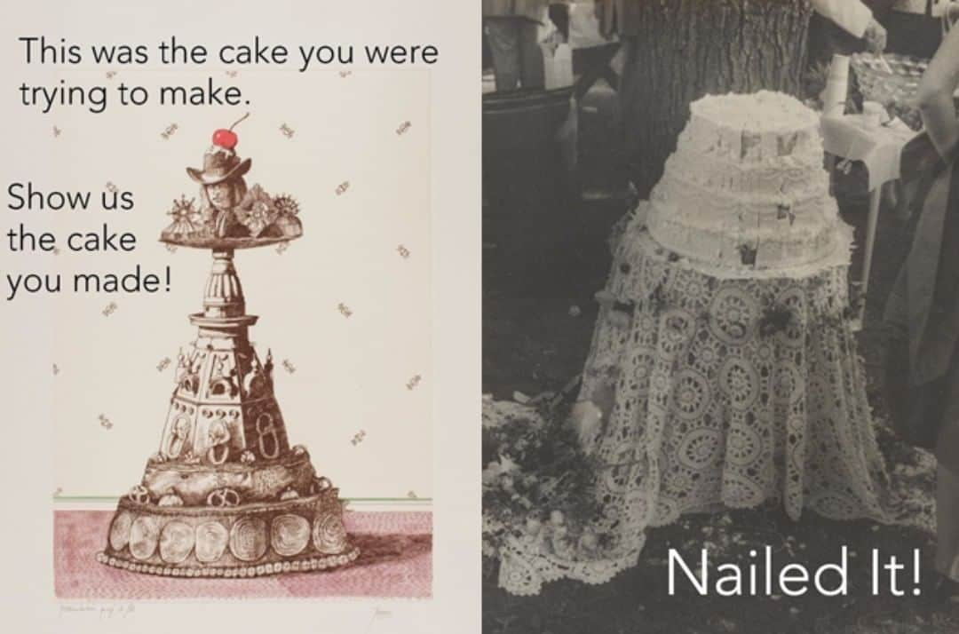 フィラデルフィア美術館さんのインスタグラム写真 - (フィラデルフィア美術館Instagram)「Nailed It! • “Penn's Cake," 1981, by Peter Paone. "Cake at Geoffrey Holder and Carmen de Lavallade's Wedding," June 26, 1955, by Carl Van Vechten.」5月18日 2時06分 - philamuseum