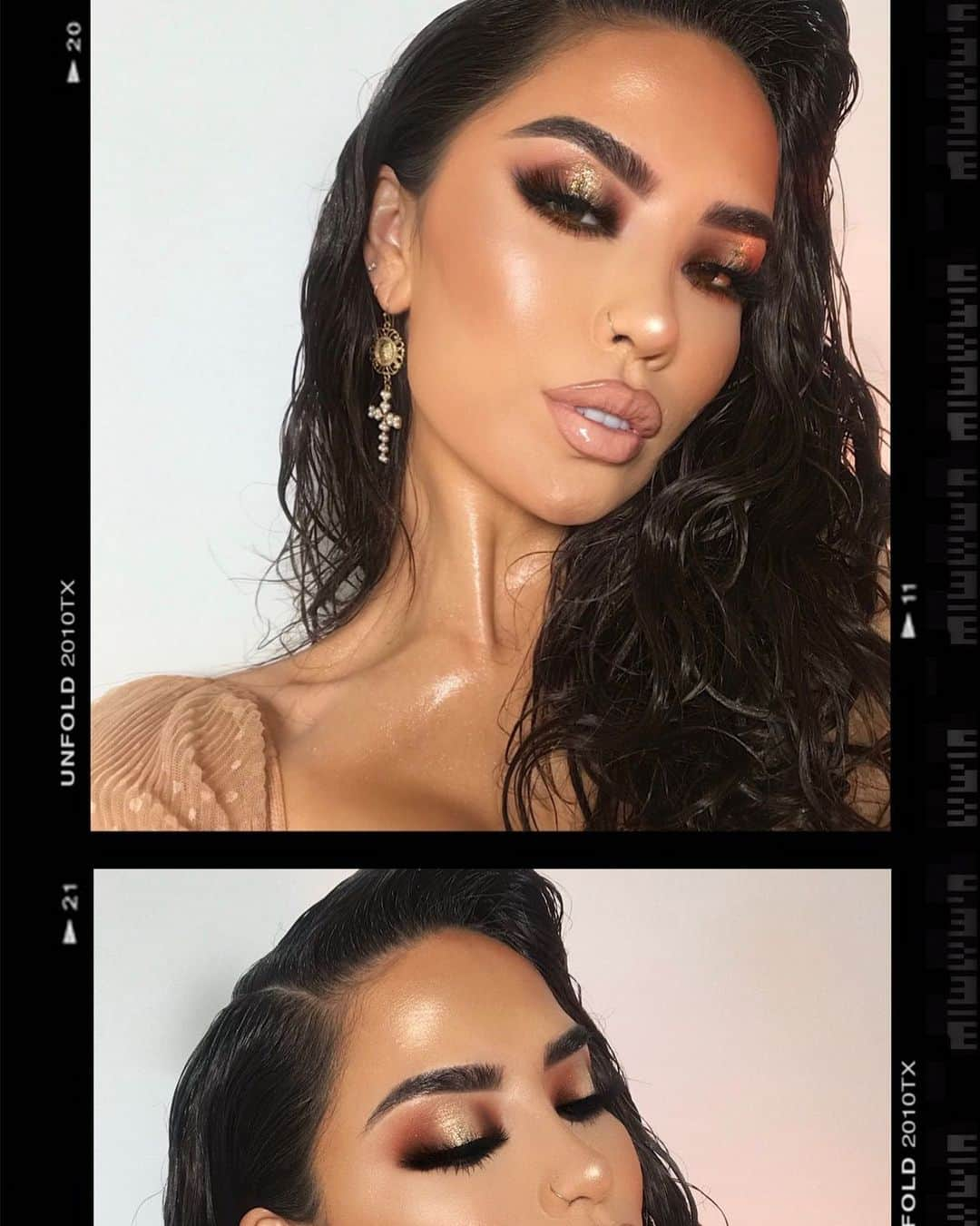 iluvsarahiiさんのインスタグラム写真 - (iluvsarahiiInstagram)「Just dropping some makeup inspo if you want to spice it up this weekend 🔥 This is a recreation of @kimkardashian look for the Met that @makeupbymario did! All products are listed down below and i have this look on my channel as well👌🏼_____________________________________ Brows @urbandecaycosmetics Brow blade in dark drapes  Eyes @kkwbeauty Classic Palette + @katvondbeauty Cake Pencil in Mad Max Brown  @tartecosmetics Chrome Paint Pot Top Yacht  @plouise_makeup_academy glitter  in Pinch of seduction @ctilburymakeup Legendary Mascara  @baddieblashes Lashes in Baddie @koraorganics organic Noni Glow Oil  @tatcha Silk Canvas Primer @katvondbeauty Lock it Foundation Medium 53  @kkwbeauty Concealer in #5 @lauramercier Translucent Loose Setting Powder  @dominiquecosmetics Prisma Glow in Golden Hour  @lagirlcosmetics Lip pencil in Cafe +  @makeupshayla X @colourpopcosmetics Lip pencil in BFF3 @kkwbeauty Super Nude Gloss  @soldejaneiro Rio Sunset Glow Oil @patricktabeauty Glow in a Dream」5月18日 3時48分 - iluvsarahii