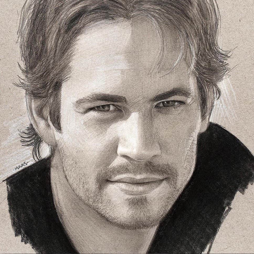 ポール・ウォーカーのインスタグラム：「“Memory is the diary we all carry about with us.” - Oscar Wilde ✏️ #FanArtFriday by @maas.art  #TeamPW」