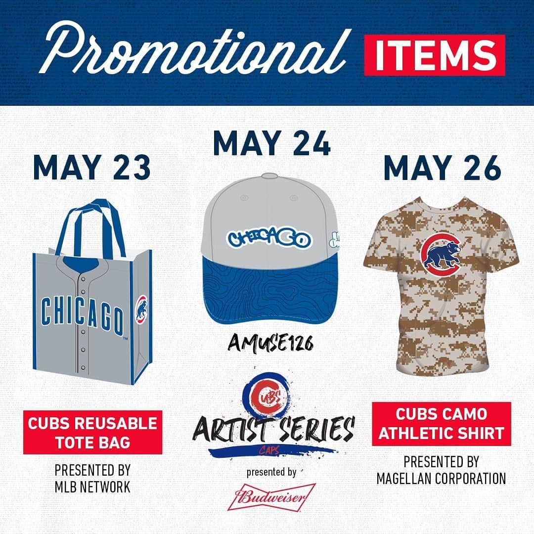 シカゴ・カブスさんのインスタグラム写真 - (シカゴ・カブスInstagram)「Next week’s homestand features the first #BudFridays and #Cubs Cap Artist Series of the season!  #EverybodyIn ➡️ Cubs.com/Homestand」5月18日 4時19分 - cubs