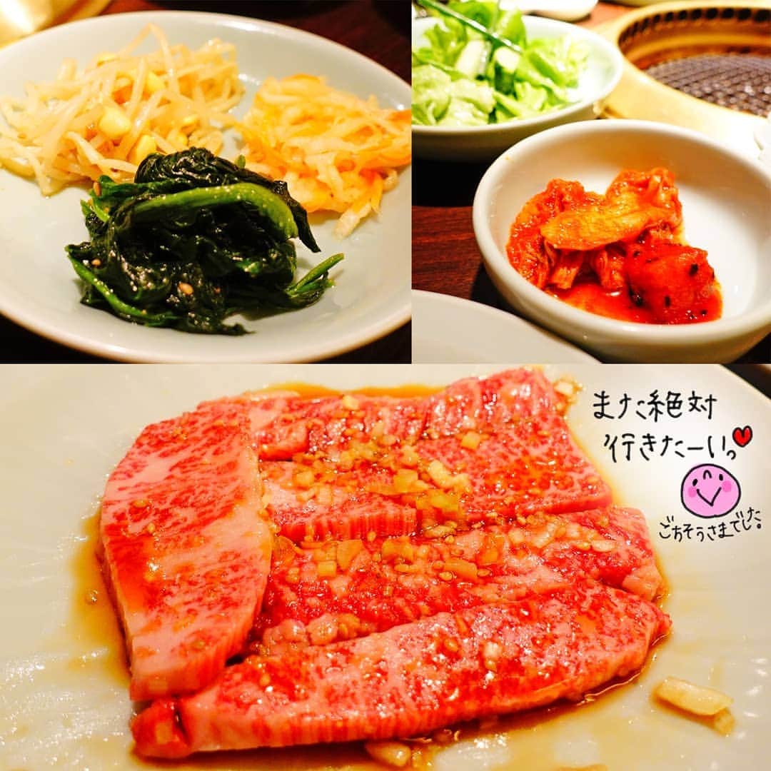 なっつ。さんのインスタグラム写真 - (なっつ。Instagram)「2019.5.18.saturday さーやんと肉活♡ おすすめの焼肉屋さん 『#壱語屋 』に連れてってくれた♡ . いやー！めためた美味しかった♡ ネギ塩タンと和牛カルビの ランチにしたのだけど スープにキムチ、韓国のりにナムル、 サラダって 副菜も盛りだくさんで満足過ぎるランチ🤤 ごはんお代わりしちゃって 大盛２杯も結局白米食してしまった(笑) いやー！絶対また行きたい😆 すんごいうんまかった♡ ・ ・ ・ #焼き肉#焼肉#東京#三軒茶屋#なっつの絵日記」5月18日 8時37分 - punipopo
