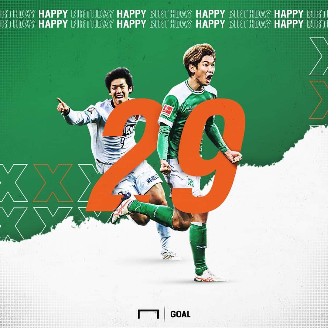 Goal Japanさんのインスタグラム写真 - (Goal JapanInstagram)「. ＼Happy birthday,@yuya_osako ✨／ 本日5月18日は #大迫勇也 選手の誕生日🎂 29歳、おめでとうございます🎉 . #soccer #football #werderbremen #jfa #daihyo #samuraiblue #yuyaosako #サッカー #フットボール #ブレーメン #日本代表 #⚽」5月18日 10時16分 - goaljapan