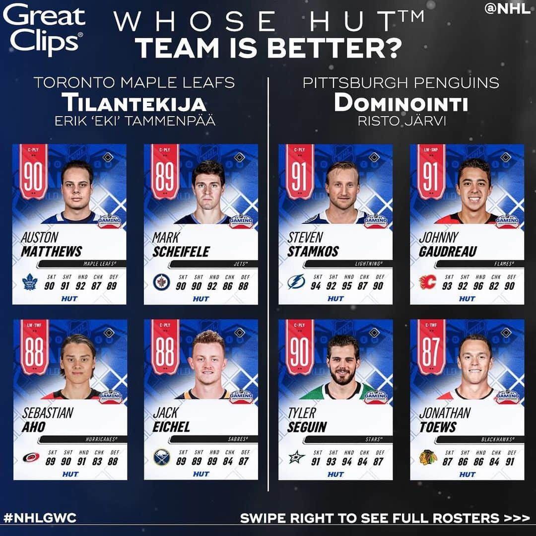 NHLさんのインスタグラム写真 - (NHLInstagram)「Almost time for the #NHLGWC European Regional Final! Who do you think has the better squad? Watch live at 10:30 ET on Twitch.TV/NHL! Presented by @GreatClips」5月18日 23時19分 - nhl