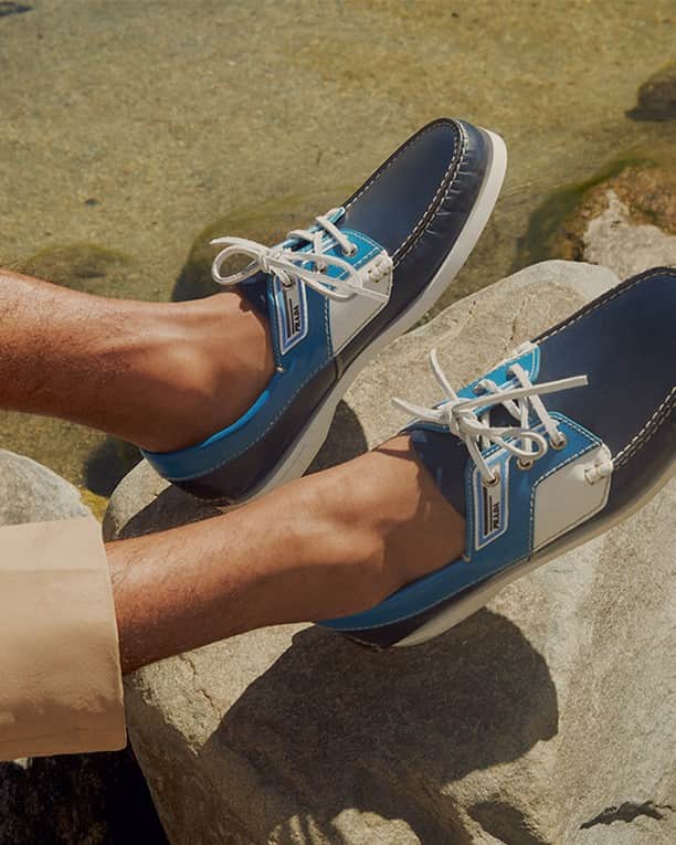 MR PORTERのインスタグラム：「⁣This very easy, very Ivy League shoe (not just for those that own boats, or even those who imagine themselves owning them) has veered off into uncoolness for long enough that it is now very much back in the cool books again. Prada is doing boat shoes this summer. Yes, Prada!⁣⠀ -⁣⠀ 🛒 Prada Boat Shoes (1112885) and Acne Studios Trousers (1106815) available now via the link in bio. #MRPORTER」