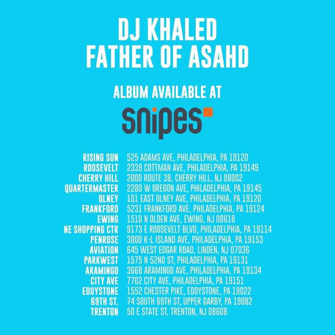 DJキャレドさんのインスタグラム写真 - (DJキャレドInstagram)「BLESS UP @snipesusa_ ! #FATHEROFASAHD now  available at all Snipes stores in the US! Swipe to find yours ➡️ #FATHEROFASAHD」5月18日 20時52分 - djkhaled