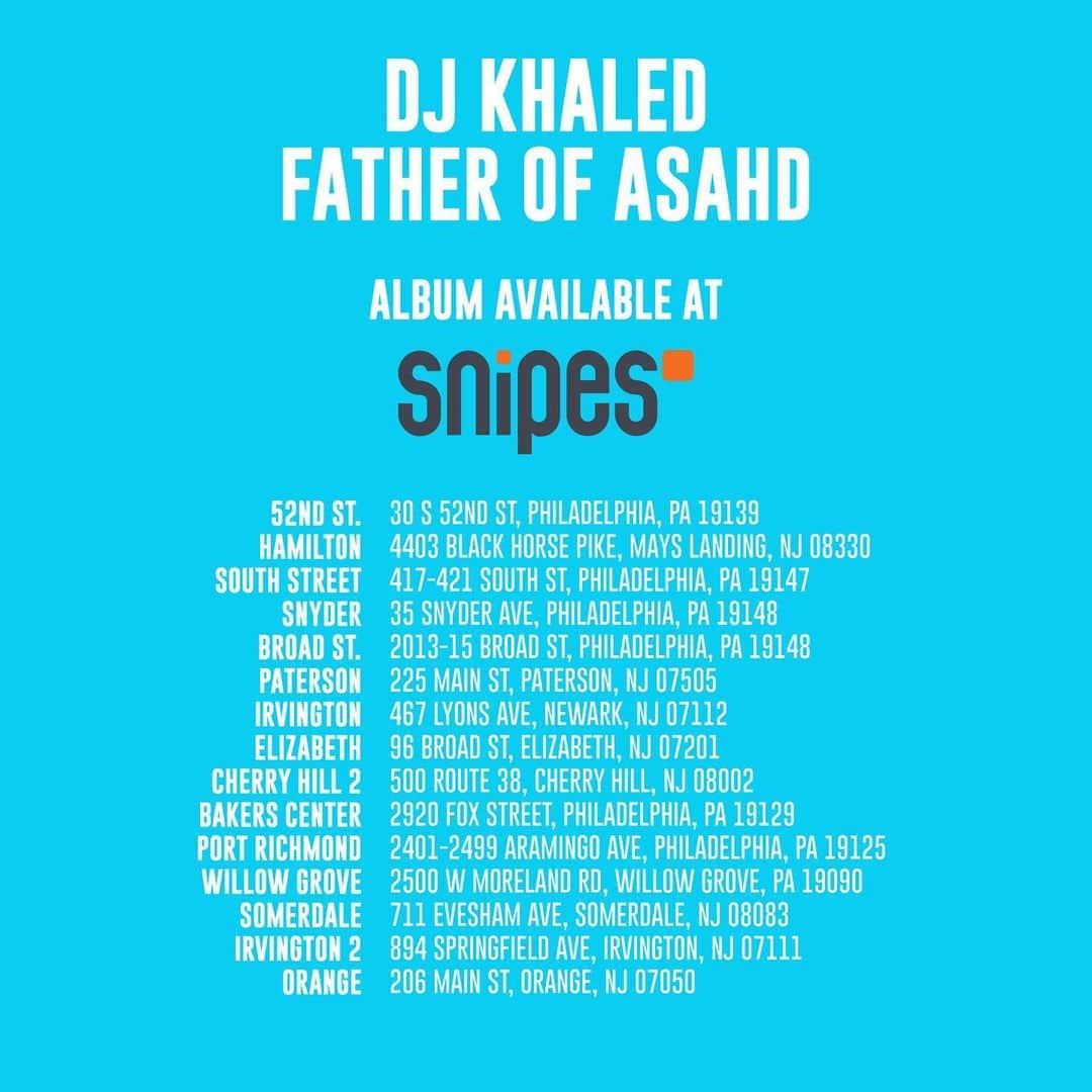 DJキャレドさんのインスタグラム写真 - (DJキャレドInstagram)「BLESS UP @snipesusa_ ! #FATHEROFASAHD now  available at all Snipes stores in the US! Swipe to find yours ➡️ #FATHEROFASAHD」5月18日 20時52分 - djkhaled
