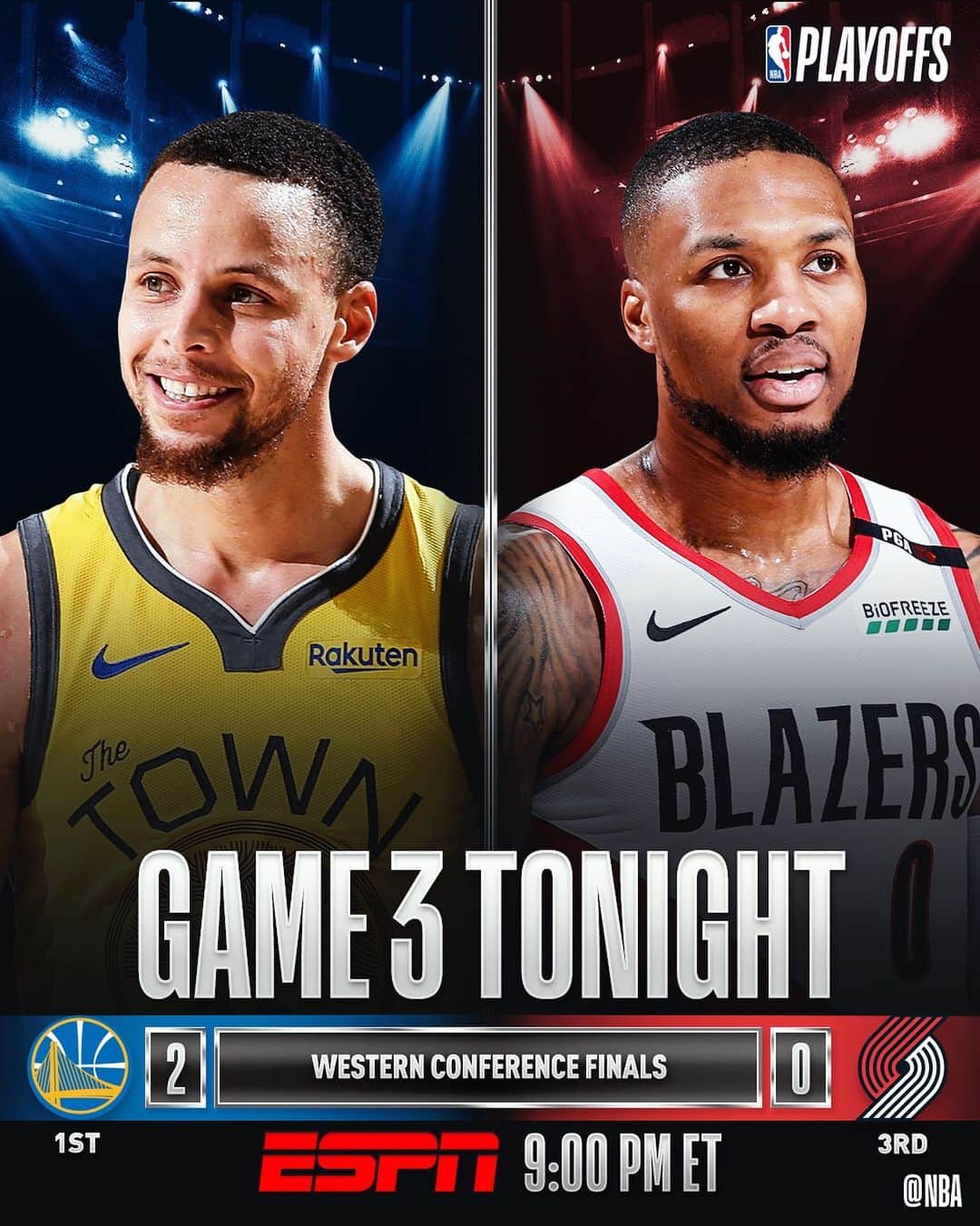 NBAさんのインスタグラム写真 - (NBAInstagram)「The Western Conference Finals heads up to Portland for Game 3, 9:00pm/et on ESPN!」5月18日 22時32分 - nba